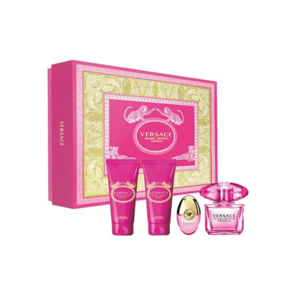 Versace Bright Crystal Absolu Eau De Parfum 90Ml + 10Ml + Body Lotion + Shower Gel