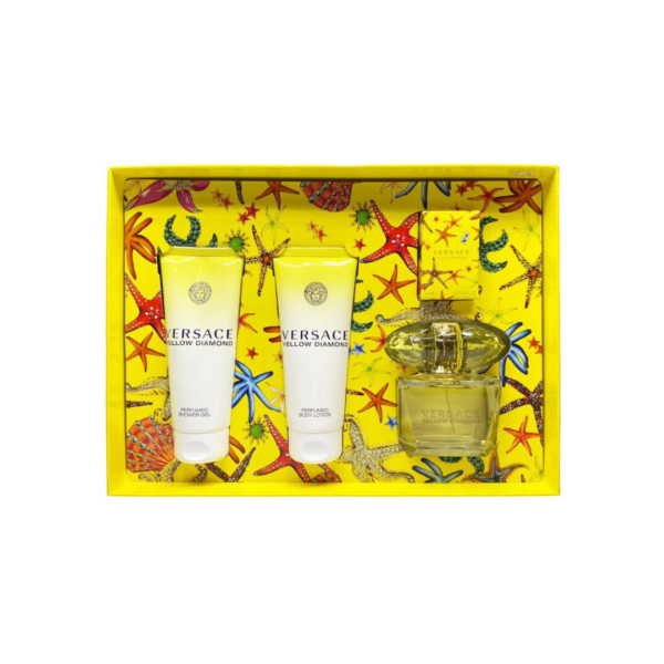 Versace Yellow Diamond Eau De Toilette 90Ml + 5Ml + Shower Gel + Body Lotion