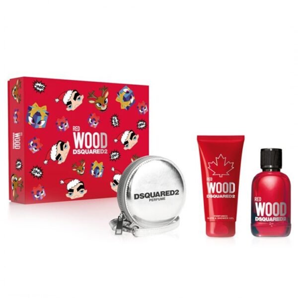 Dsquared2 Wood Red Eau De Toilette For Her 100Ml 3-Piece Set