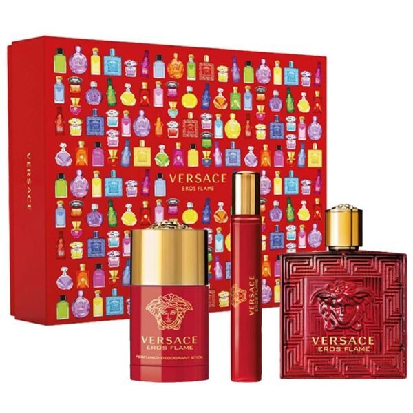 Versace Eros Flame For Him Eau De Parfum 100Ml 3-Piece Set